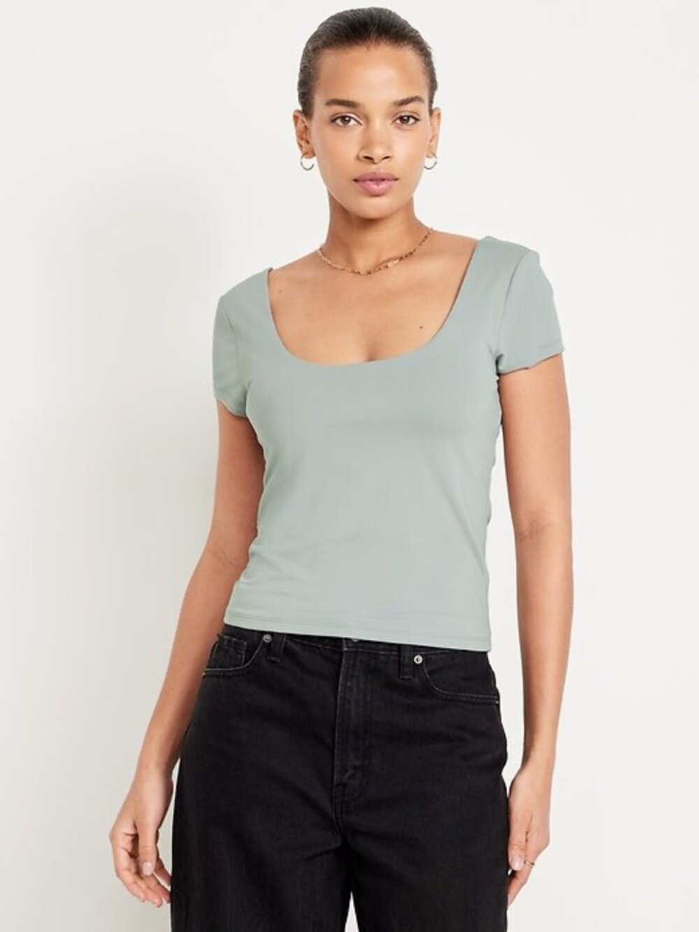 Old Navy Scoop Neck Stretch Tee - Pale Blue